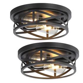 Doxvieze Dobl006-2 2-pack Close To Ceiling Light Fixtures 11 Inch Black