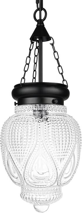 Dsmjfu Dsmjfu 757173496986 Black Glass Ceiling Pendant Light Kitchen Island Lighting 7.8in