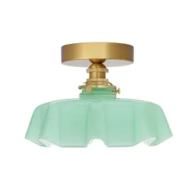 Ds221210 Dsmjfu Brass Semi Flush Mount Ceiling Light Cute Small Green Glass Ds221210 Dsmjfu Brass Semi Flush Mount Ceiling Light Cute Small Green Glass
