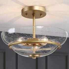 Durent Lighting 652069026806 Modern Semi Flush Mount Ceiling Light Gold Close To