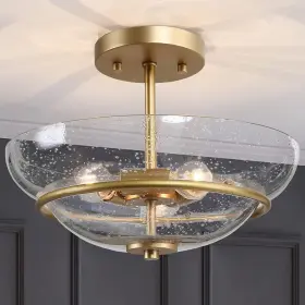 Durent Lighting 652069026806 Modern Semi Flush Mount Ceiling Light Gold Close To