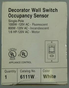 Eagle 6111w 1000 Watt Occupancy Sensor 1p 120v Decorator Wall Switch White