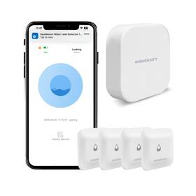 Easebloom 410491659727 Water Leak Detector For Home - Hub And Mini Sensor 4-pack App Notifi