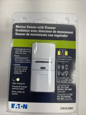 Osul06d-c4-k-l Eaton Qsul06d Motion Sensor With Dimmer Automatically Turns Lights Off