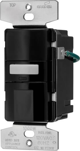 Eaton Vs310u-bk Vs310u-bk-k Motion-activated Vacancy Sensor Wall Switch Black