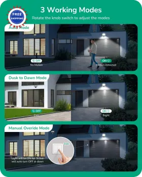 Hmss11b Edishine 240 360 Motion Sensor Detector Outdoor Lights Adjustable 60ft 3 Modes