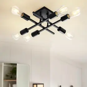 Eicl002-bl1p Eidonta 6-light Semi Flush Mount Ceiling Light 1 Count Pack Of Black