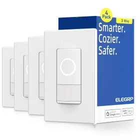 Asss0130-wh4 Elegrp Smart Motion Sensor Switch 2.4ghz Wi-fi 3 Way Light Compatible With A