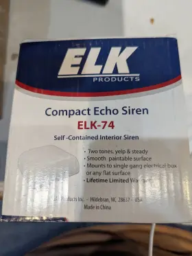 Elk-74 Elk 762158000744 Products Compact Echo System Interior Siren New In Box