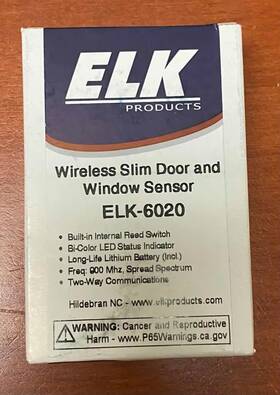 Elk 762158160318 6020 2-way Wireless Slim Door And Window Sensor