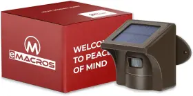 Emacros 445002450492 Long Range Solar Wireless Driveway Alarm Outdoor Weather Resistant