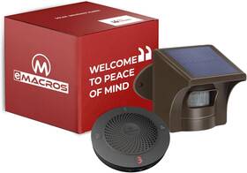 Emacros 445048979988 Non-app Wireless Driveway Alarm 1/2 Mile Solar Motion Sensor With Plug