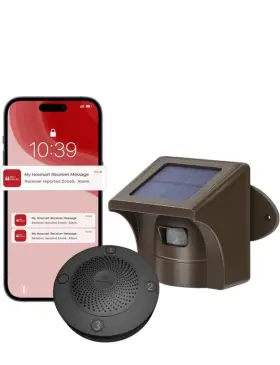 Emacros 711181054880 1/2 Mile Long Range Solar Wireless Driveway Alarm Outdoor Weather Resist