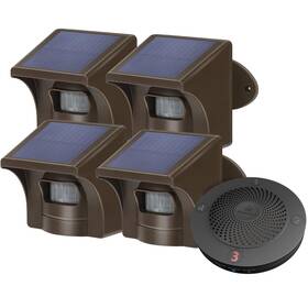 Emacros Hs-002-1r4s Long Range Solar Wireless Driveway Alarm Outdoor Weather Resistant Motion Sen