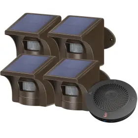 Hs-002-1r4s Emacros Long Range Solar Wireless Driveway Alarm Outdoor Weather Resistant Motion Sen