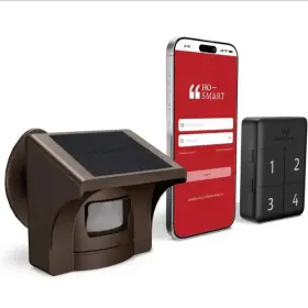 Hs006-w Emacros Pro 4 Solar Driveway Alarm With App 1/2 Mile Range Perfect For Use