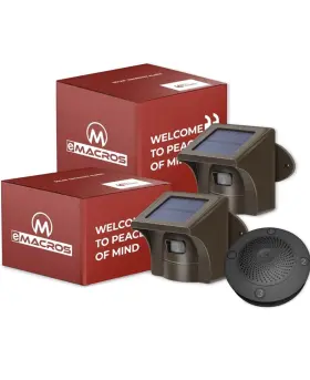 M002c-1t2 Emacros Long Range Solar Wireless Driveway Alarm 2 Sensors 1 Receiver
