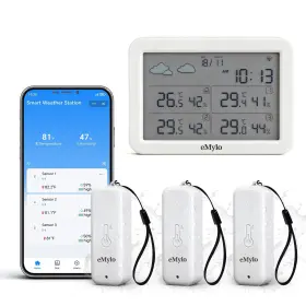 Ws06 Emylo Wifi Hygrometer Thermometer 4 Pack Smart Digital Indoor Temperature Hu Ws06 Emylo Wifi Hygrometer Thermometer 4 Pack Smart Digital Indoor Temperature Hu