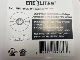 Mpc-50vd-w Enerlites - 360 Deg. Ceiling Occupancy Sensor Line Voltage White