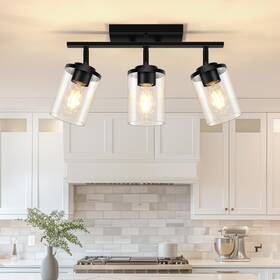 Fadimikoo Sfgcl-3cgs 3-lights Semi Flush Mount Ceiling Light Adjustable Black
