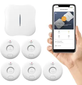 Wd71x5 Fansitc W13 Water Leak Detectors 5 Pack 120db Loud Sensor Wireless - White Wd71x5 Fansitc W13 Water Leak Detectors 5 Pack 120db Loud Sensor Wireless - White