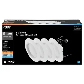 Ledr56xho Feit Electric Ledr56xho/6wyca/4 5/6 Inch Led Recessed Downlight 4 Count Pack Of 1 White