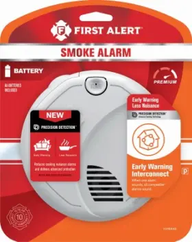 1048448 First Alert 4 Pack - Fire Alarm Voice And Location Alerts Battery Operated