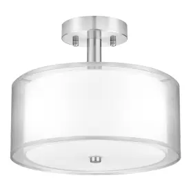 Usymyp-sfmcl-sr-1 Folksmate Silver Semi Flush Mount Ceiling Light Fixture 12inch