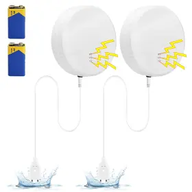 Pny-a-0034 Foyucool 2 Pack Water Leak Detector 135 Db Sensor Alarm Floor And Wall Mounted