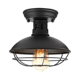 Ealt0101002-0201 Frideko Home Farmhouse Flush Mount Ceiling Light - Easric Industrial 1 Pack Black-1