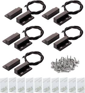 Gebildet 313053476495 5pcs Recessed Wired Security Window Gate Contact Sensor Alarm Magnetic Reed Swit