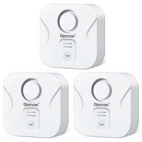 Geevon 729911650486 3 Pack Water Leak Detectors For Home 100db Loud Sensor Alarm Detec