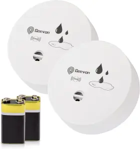 Geevon 744759215185 2 Pack Water Leak Detectors 100db Sensor Alarms Flood Detector Basements Geevon 744759215185 2 Pack Water Leak Detectors 100db Sensor Alarms Flood Detector Basements
