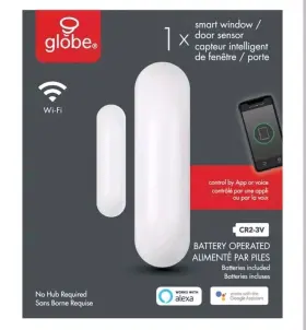 Cr2-3v Globe 50017 Electric Wi-fi Smart Door And Window Sensor 50274 Battery Operated