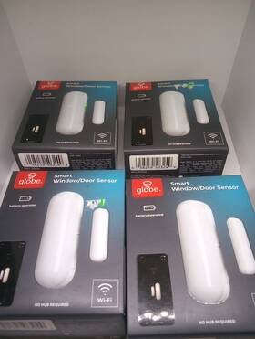 Globe Electric 50324 Smart Window/door Sensor Wifi Alexa/google Asst/siri Lot Of 4
