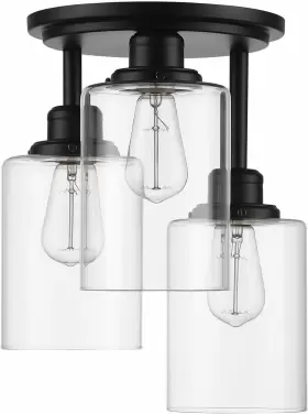 65456 Globe Electric 3-light Flush Mount Ceiling Light Matte Black 65456 Globe Electric 3-light Flush Mount Ceiling Light Matte Black