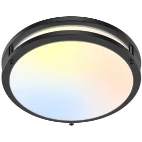63630009-04 Gobright 1-pack 36w Led Ceiling Light Fixture 12 Inch-36w-1 Pack 5cct-black