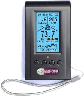 Gq Emf-390 Smart Rf Detector With Sensors For 5g Power Lines Microwaves And Safety Alerts