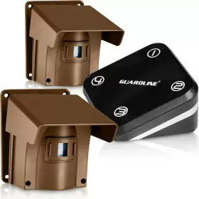 Guardline 744110753127 500 Foot Range Wireless Driveway Alarm 2 Motion Detector Sensor