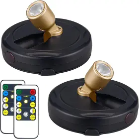 Hamvidne 715330432444 Wireless Led Spotlight Battery Powered Picture Lights Uplighting Black G