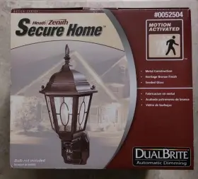 0052504 Heath Zenith Secure Home Outdoor Motion Activated Wall Lantern Bronze