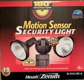 Heath Zenith Sl-5412-bz-a 180 Degree Detection Zone Motion Sensor Security Light