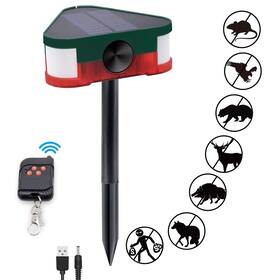 Hegpseek C-911f Solar Sound And Light Alarm 360 Smart Ultrasonic Motion Sensor With Remo