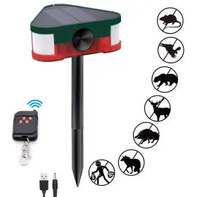 C-911f Hegpseek Solar Sound And Light Alarm 360 Smart Ultrasonic Motion Sensor With Remo