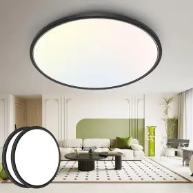 4761 Hepside 15.8inch 2pack Big Dimmable Flush Mount 15.8inch-2packs Black