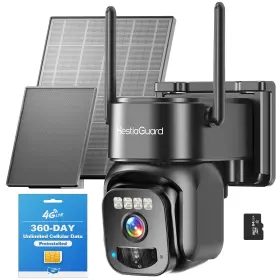Wp-hg-bw05bk360d Hestiaguard 2025 4g Lte Cellular Security Camera Solar With 360-day Unlimited Data Built-