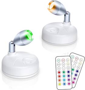 Hfcdl 691821414680 Small Spotlight Battery Operated Accent Light With Remote 2pcs 13 Colors