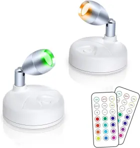 Hfcdl 691821414680 Small Spotlight Battery Operated Accent Light With Remote 2pcs 13 Colors
