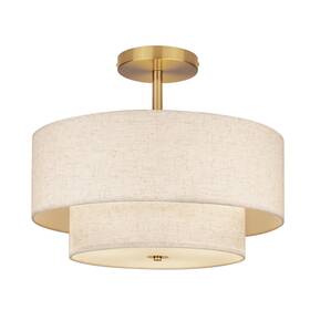 Hiluxia Clfb-zy-001g 18 Inch Large Semi Flush Mount Ceiling Light Fixture With Dual Gold
