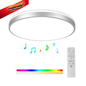 Horevo 825665166973 Led Ceiling Light With Remote Control Large Silver-24w Lamp